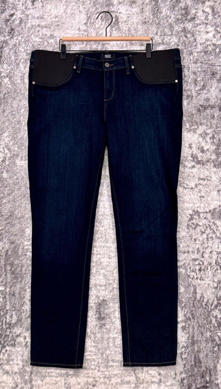 Paige Jeans 34 Womens Skyline Skinny Leg Dark Blue Wash Maternity